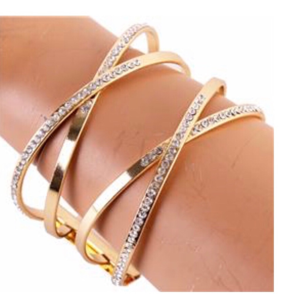 Metal Stone Cuff Bangle